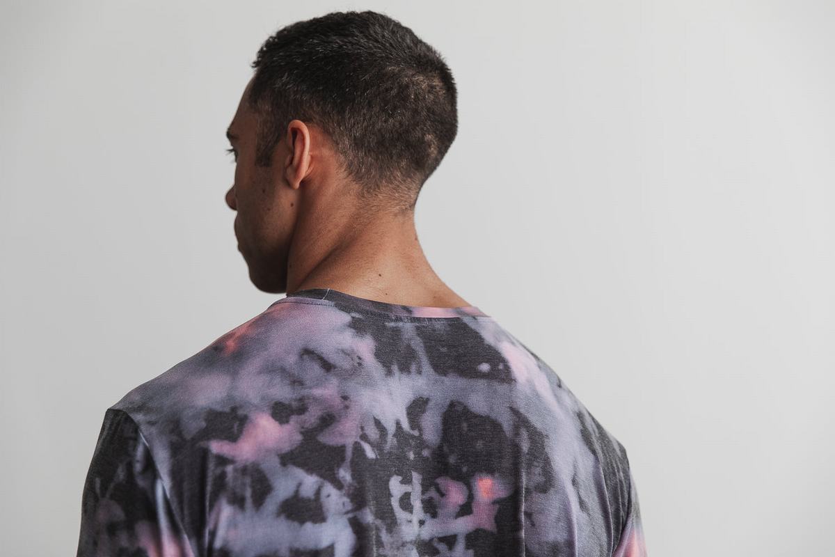 Nobull Tie-Dye Men's T Shirts Pink Black | Australia (JR3807)